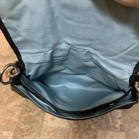 Authentic Coach Soho Y2K Black Leather Bag Vintage Big Buckle Flap Shoulder Hobo - Picture 11 of 16